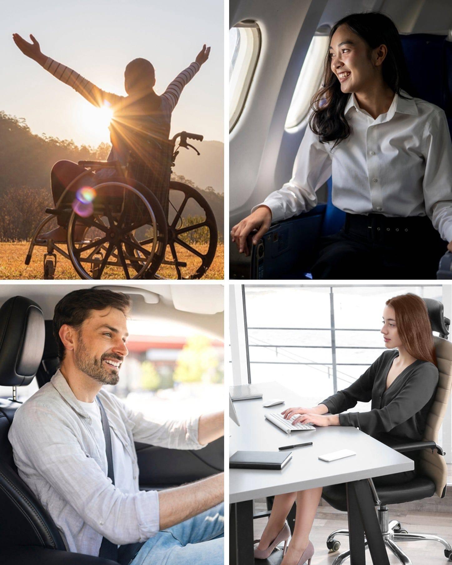 Platinum-Level Comfortable Ergonomic Memory Foam Lumbar cushion set for ultimate back and tailbone pain relief.