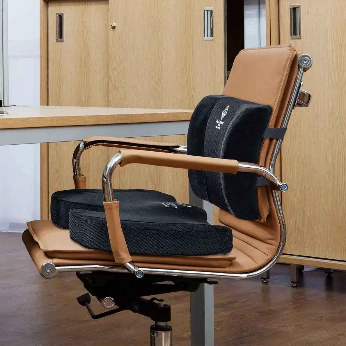 Platinum-Level Comfortable Ergonomic Memory Foam Lumbar And Seat Cushion Set