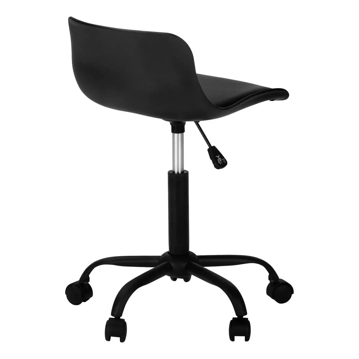 Ergonomic office stool from Platinum-Level Office Chairs with adjustable height, swivel base, and leather-look upholstery.