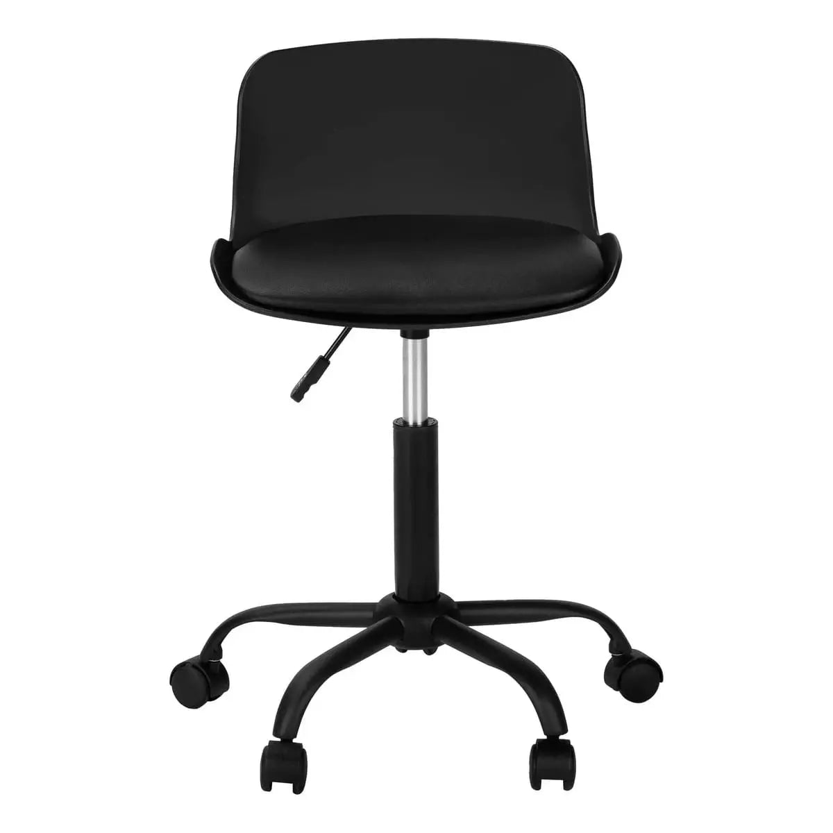Ergonomic office stool with adjustable height, swivel base, and leather-look upholstery from Platinum-Level Office Chairs.