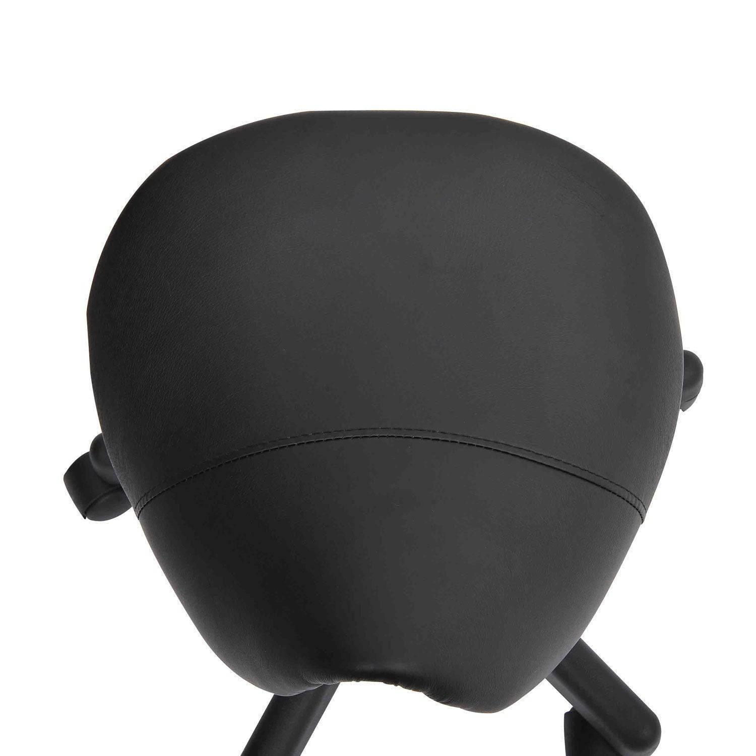 Ergonomic Rolling Saddle Stool with Swivel and Adjustable Height for Spa, Salon, and Office - Black Faux Leather - Platinum-Level Office Chairs