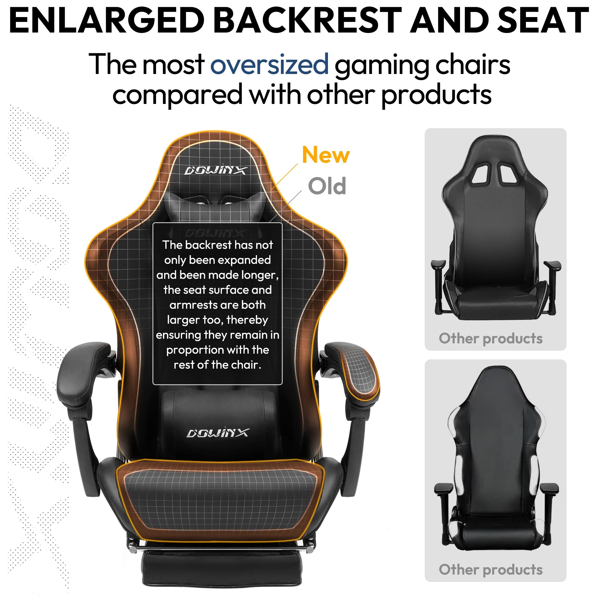 Dowinx Gaming Chair Ergonomic Office Recliner with Massage Lumbar Support - Platinum-Level Office Chairs