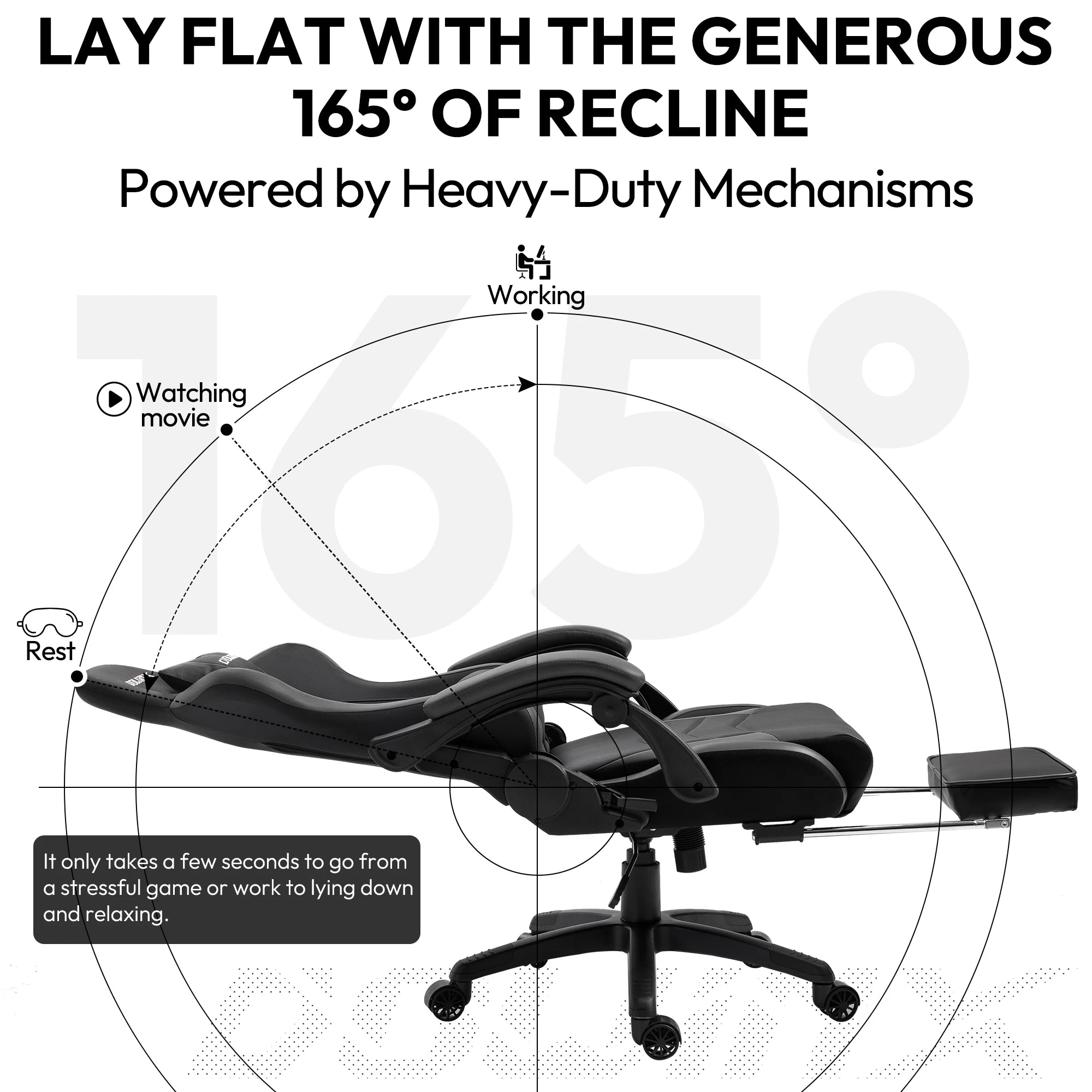 Dowinx Gaming Chair Ergonomic Office Recliner with Massage Lumbar Support - Platinum-Level Office Chairs