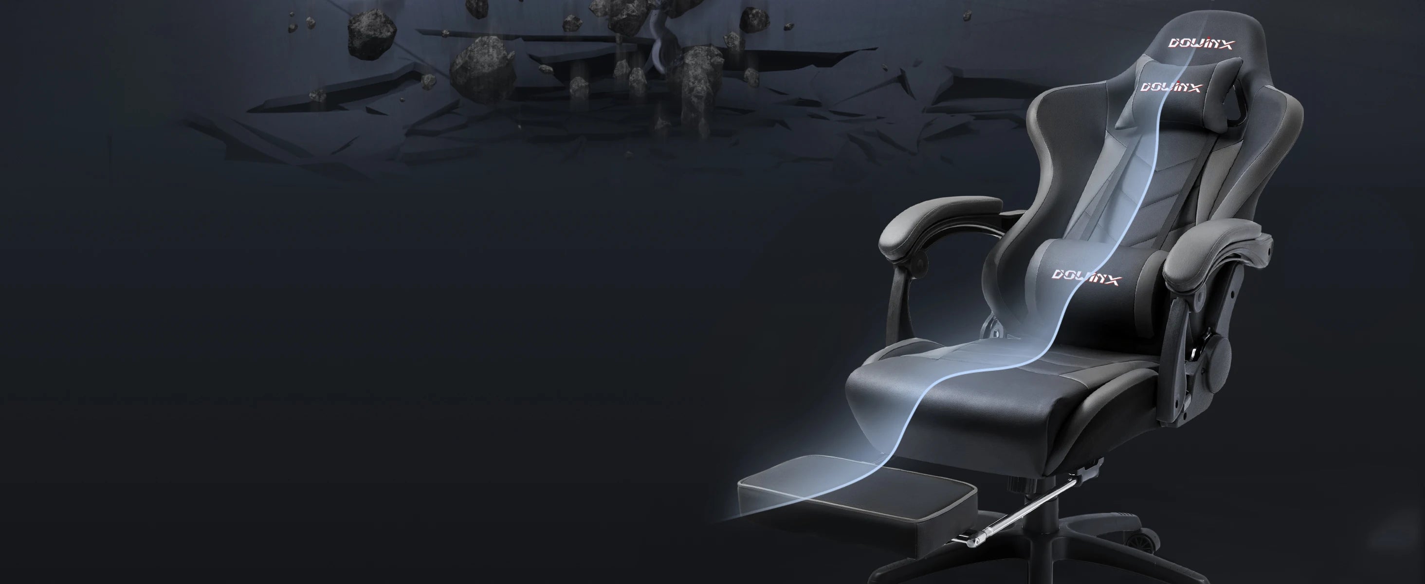 Dowinx Gaming Chair Ergonomic Office Recliner with Massage Lumbar Support - Platinum-Level Office Chairs