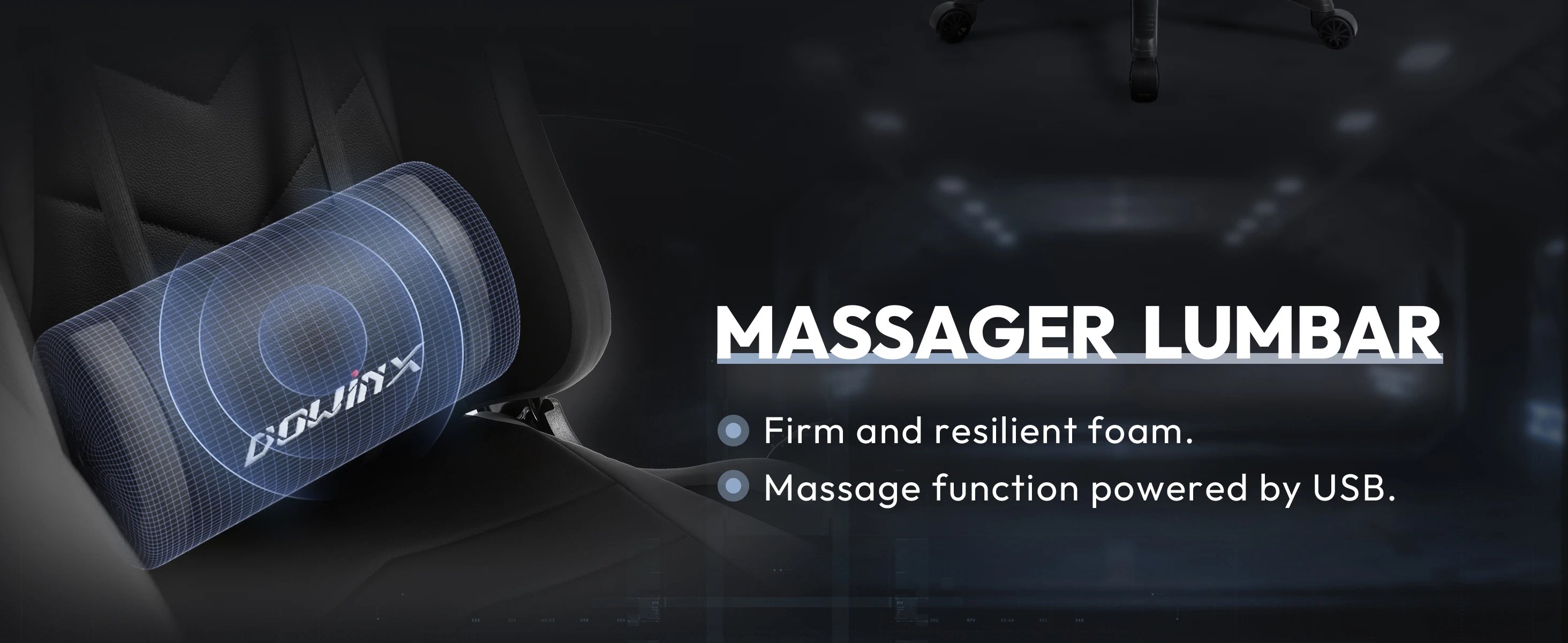 Dowinx Gaming Chair Ergonomic Office Recliner with Massage Lumbar Support - Platinum-Level Office Chairs