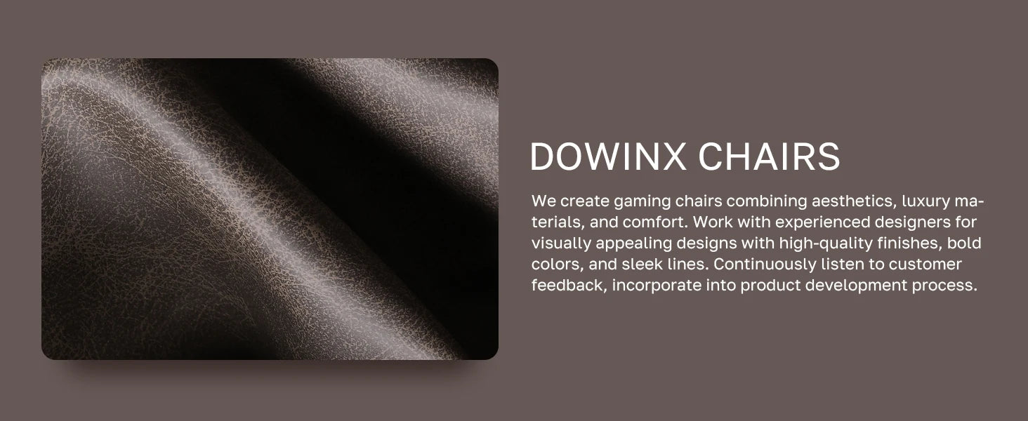 Dowinx Gaming Chair Ergonomic PU Leather with Lumbar Support and Cushion - Platinum-Level Office Chairs