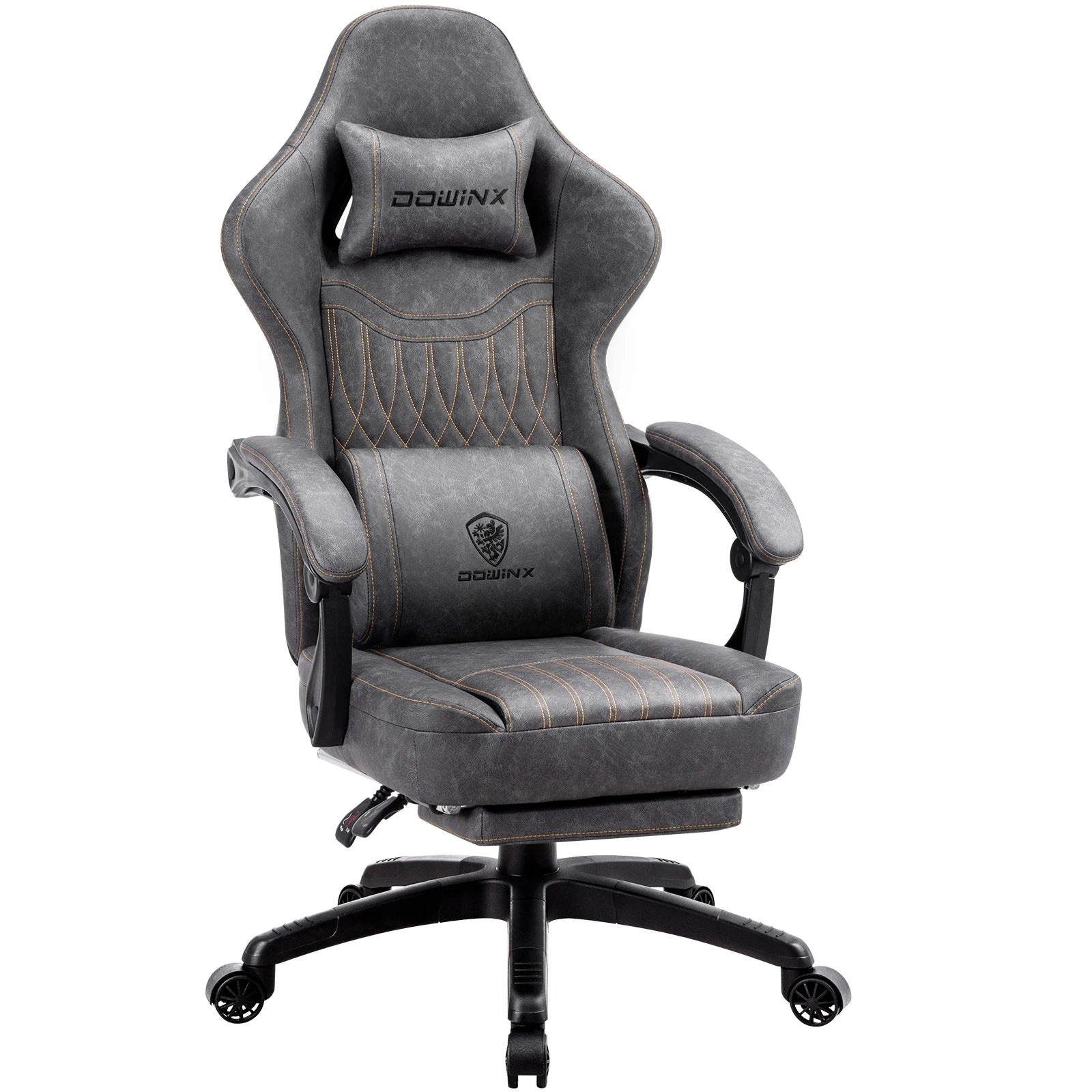 Dowinx Gaming Chair Ergonomic PU Leather with Lumbar Support and Cushion - Platinum-Level Office Chairs