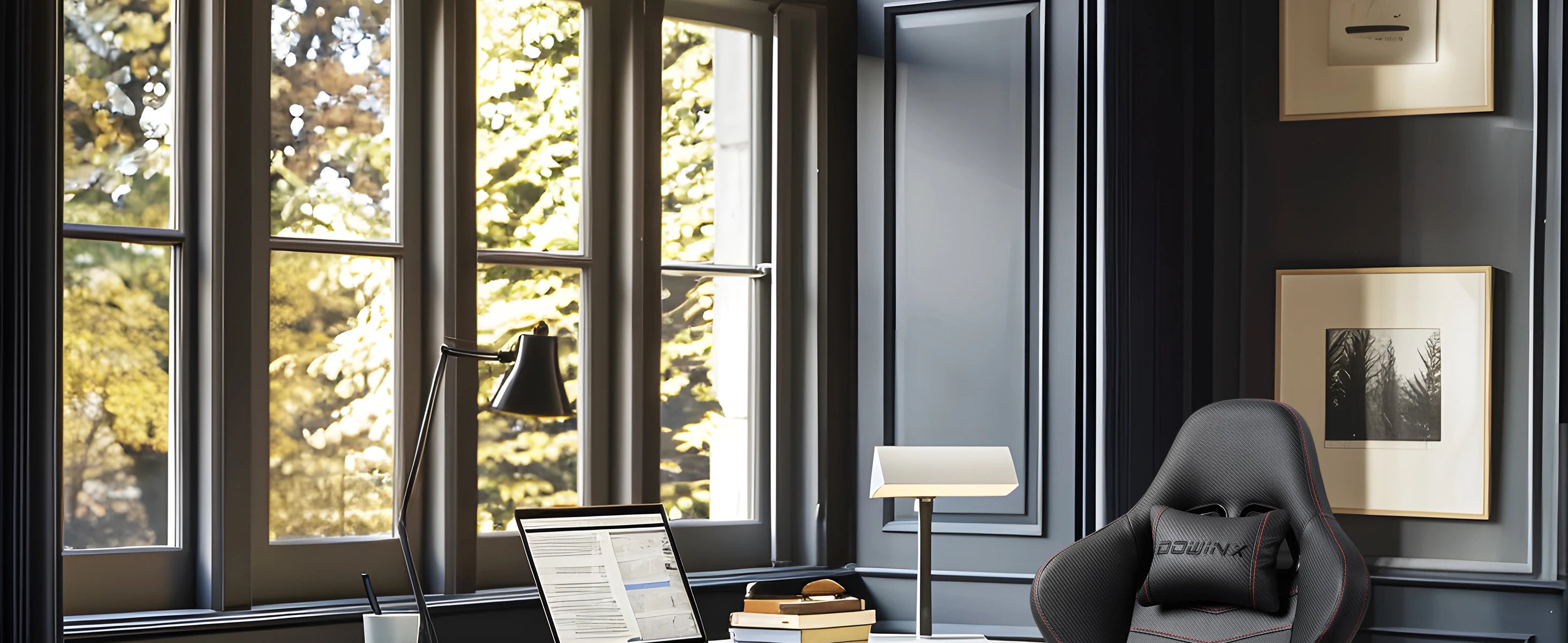 Dowinx Gaming Office Chair with Footrest and Lumbar Support Vintage Style - Platinum-Level Office Chairs