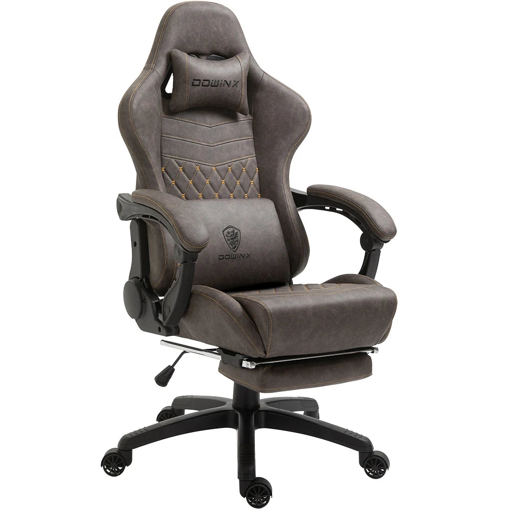Dowinx Gaming Office Chair with Footrest and Lumbar Support Vintage Style - Platinum-Level Office Chairs
