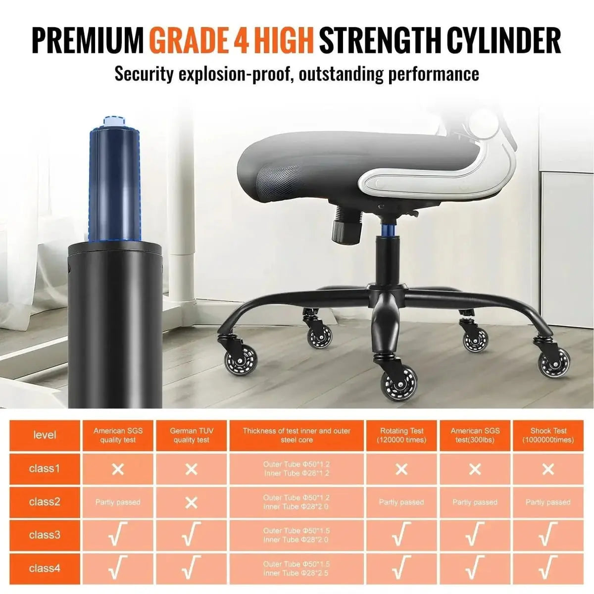 Black 28-inch heavy-duty office chair base replacement for Platinum-Level Office Chairs, universal fit for home use.
