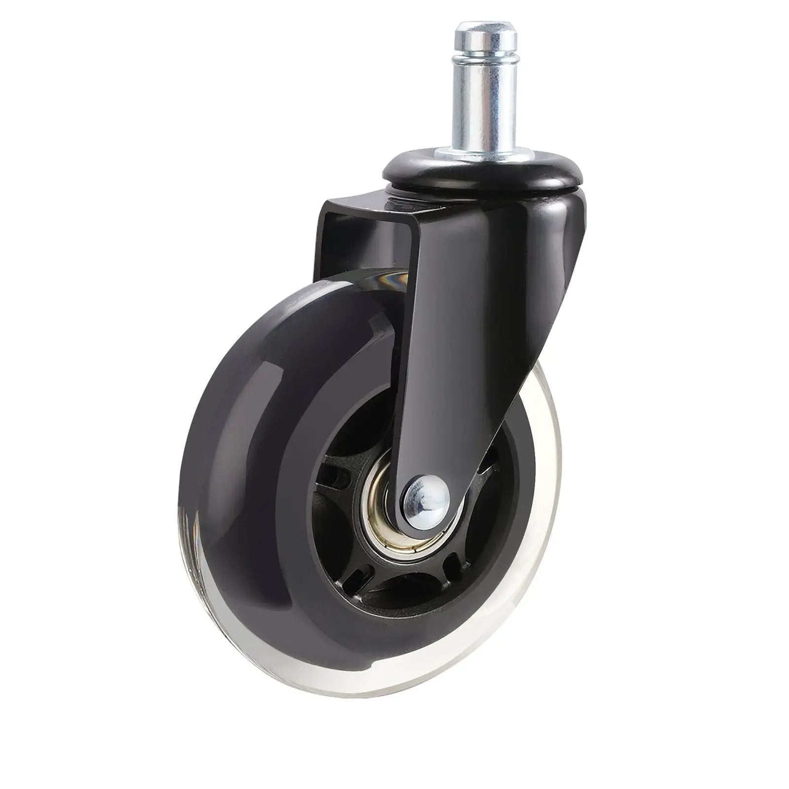 Set of five heavy-duty 3-inch office chair wheels by Platinum-Level Office Chairs, universal fit replacement casters.
