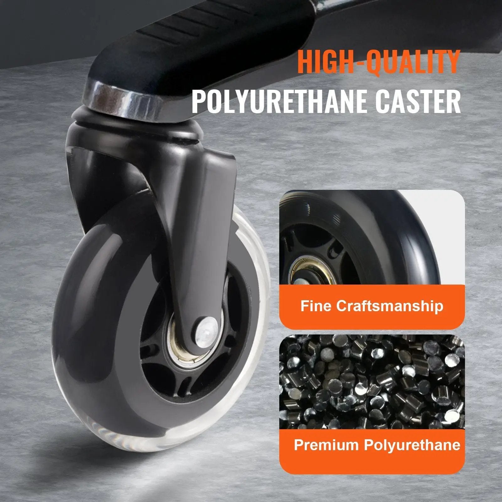 Heavy-duty office chair wheels set of 5, 3-inch universal casters for Platinum-Level Office Chairs, replacement parts.