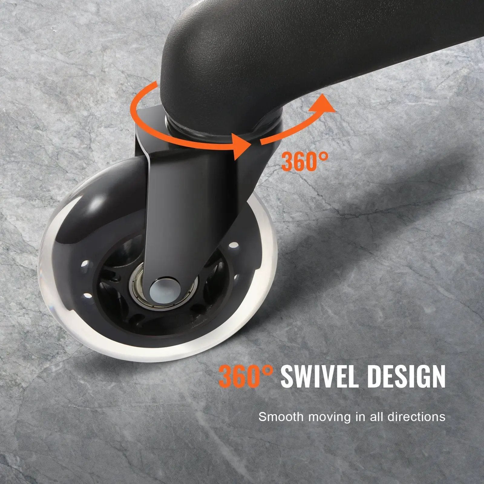 Heavy-duty office chair wheels set of 5, 3-inch casters, universal fit replacement parts for Platinum-Level Office Chairs.