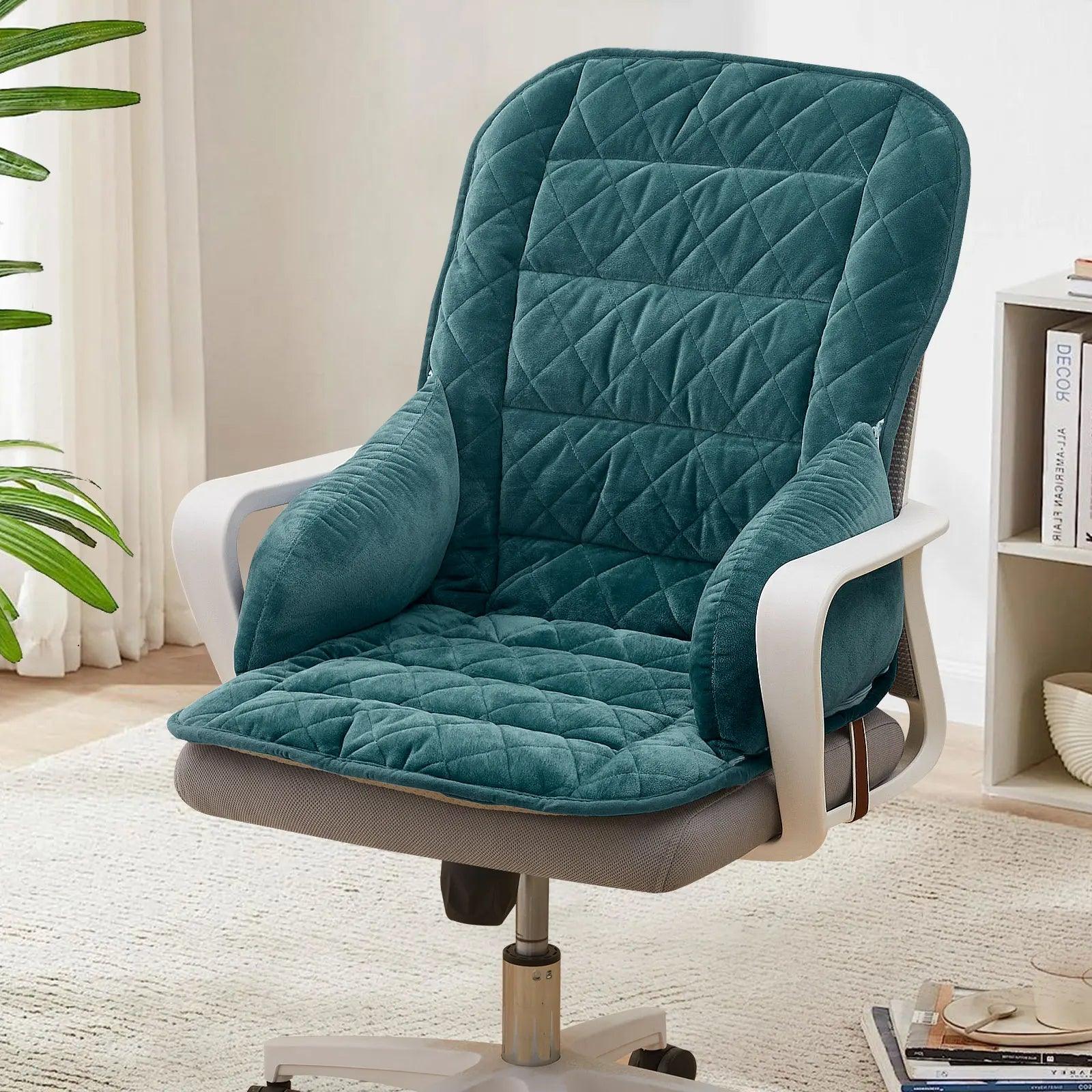 Office Chair Seat Cushion Crystal Velvet Backrest Cushion - Platinum-Level Office Chairs