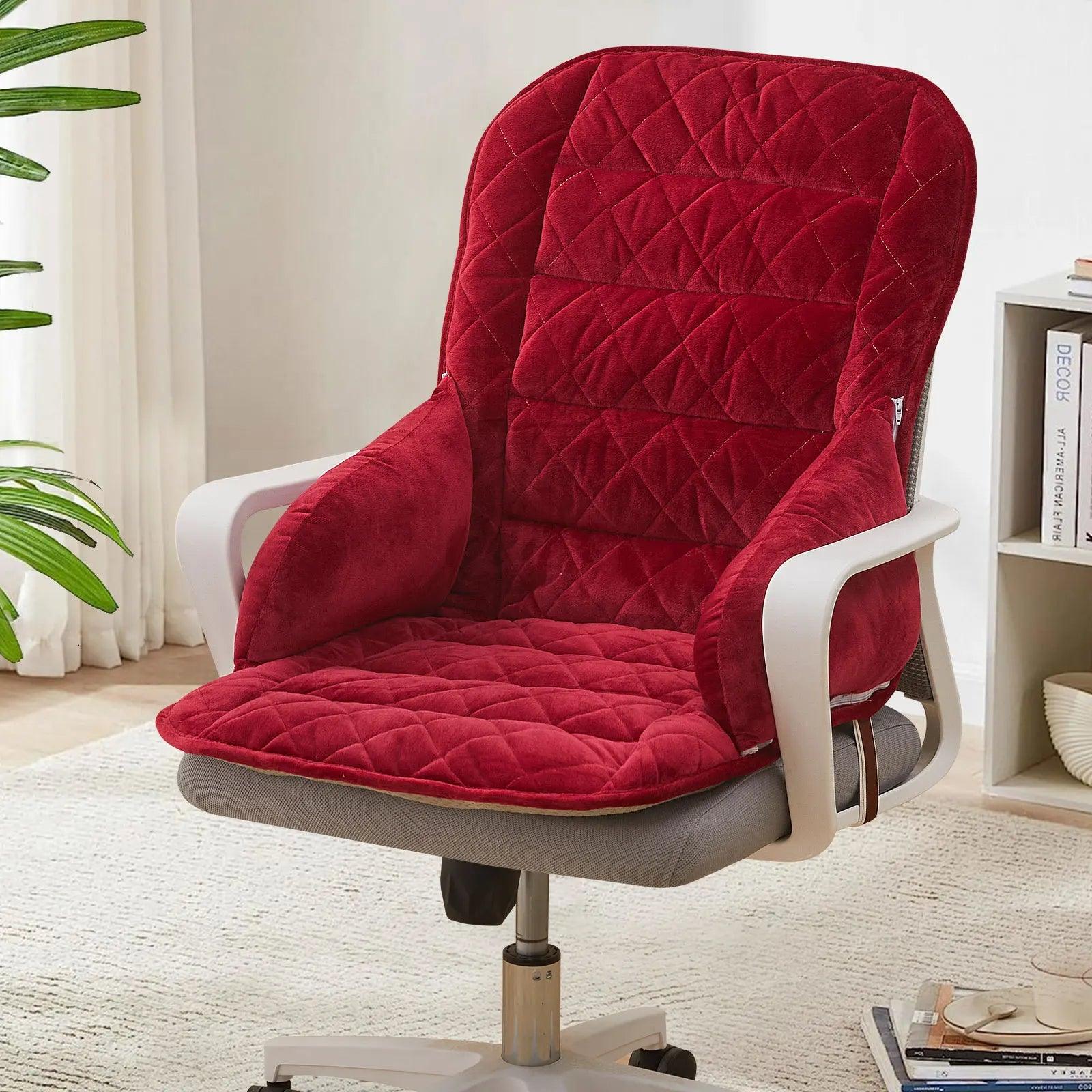 Office Chair Seat Cushion Crystal Velvet Backrest Cushion - Platinum-Level Office Chairs