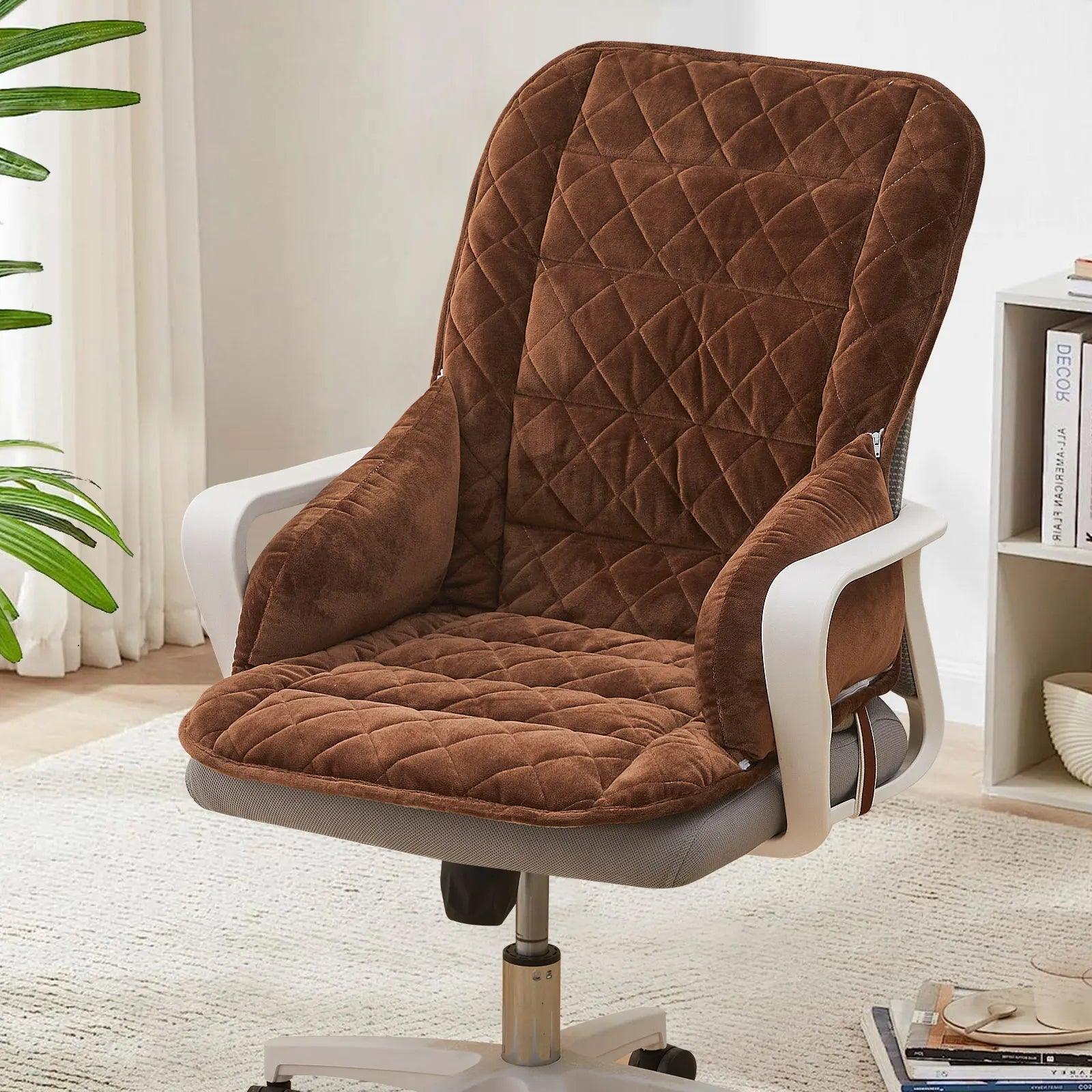 Office Chair Seat Cushion Crystal Velvet Backrest Cushion - Platinum-Level Office Chairs