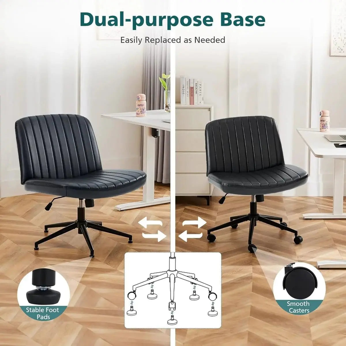 Black ergonomic task chair from Platinum-Level Office Chairs with adjustable height and replaceable components for comfortable office seating.