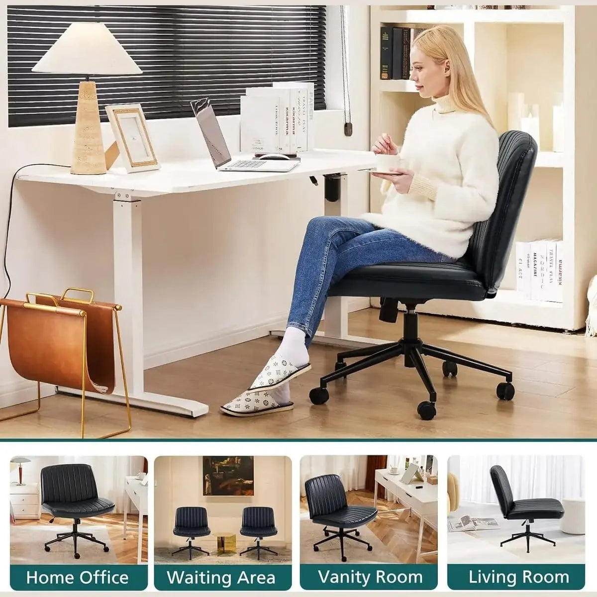 Black ergonomic task chair from Platinum-Level Office Chairs with adjustable height and replaceable components for comfortable office work.