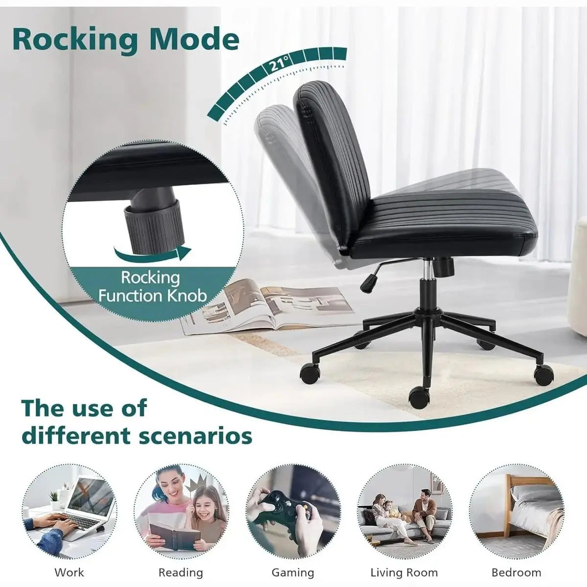 Black ergonomic task chair by Platinum-Level Office Chairs with adjustable height and replaceable seat for comfortable office use.