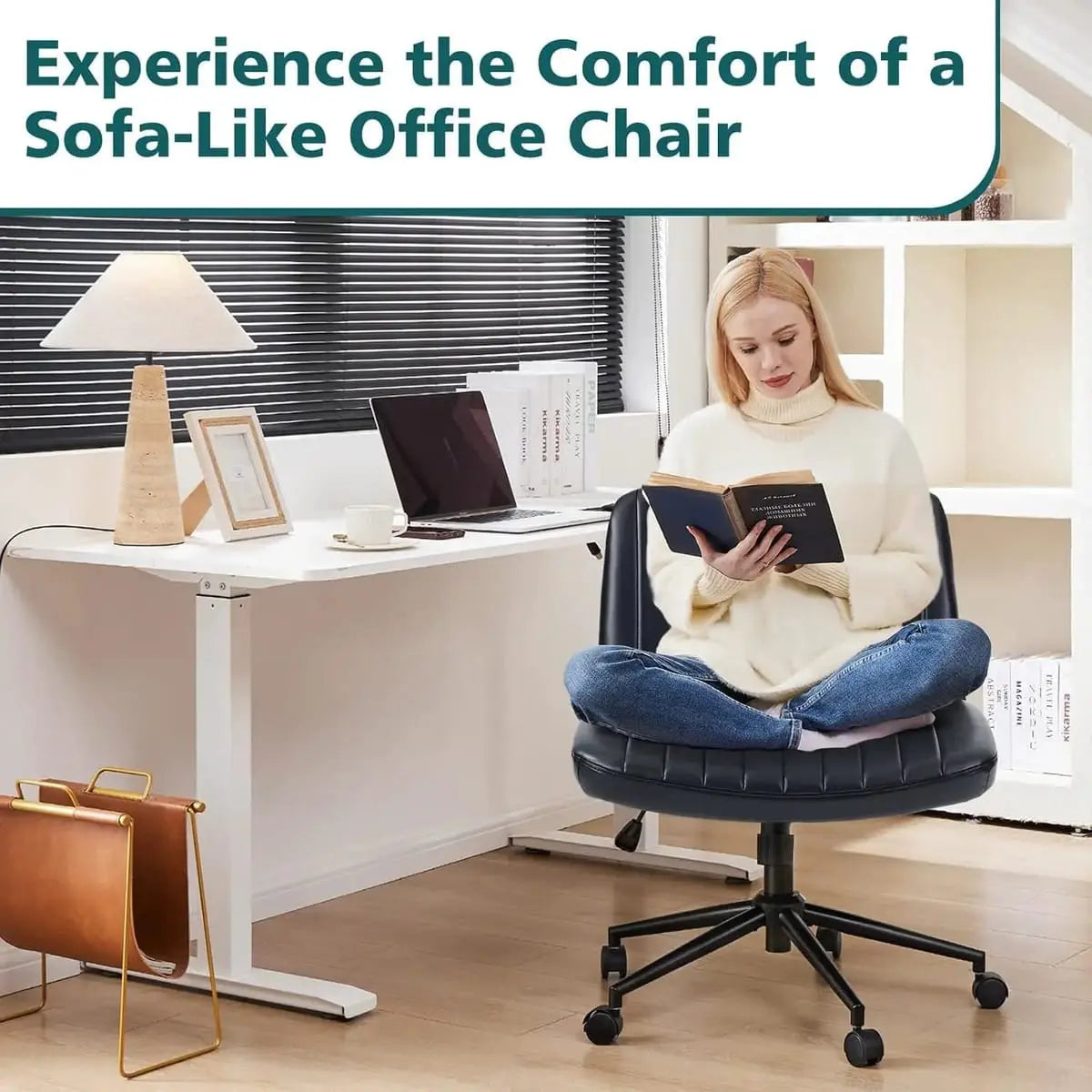 Black ergonomic task chair by Platinum-Level Office Chairs featuring adjustable height and replaceable parts for comfortable office seating.