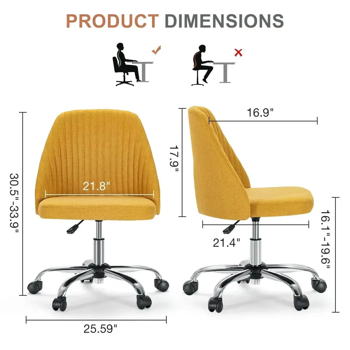 Pink fabric armless swivel office chair with wheels, designed for home office tasks by Platinum-Level Office Chairs.