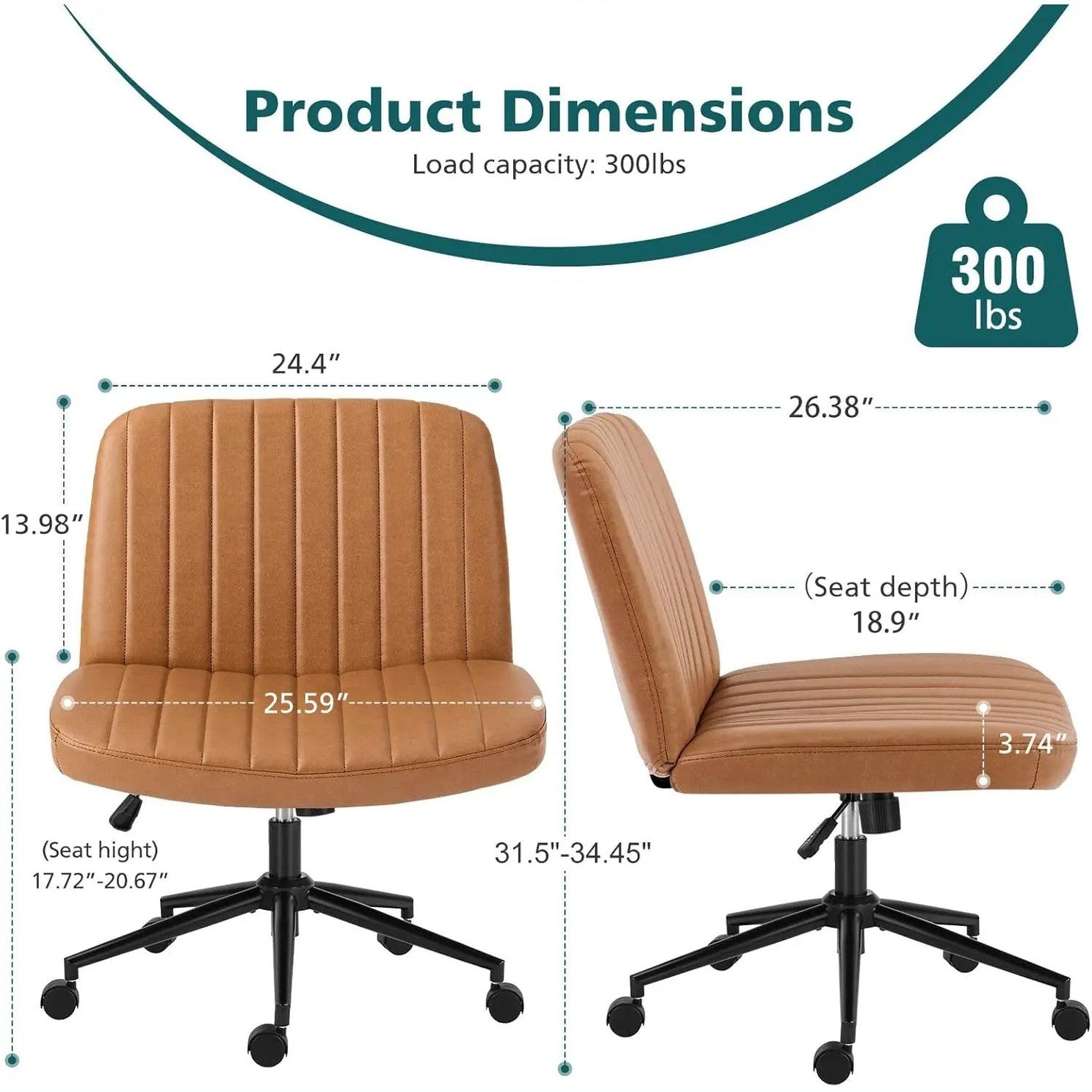 Brown ergonomic office task chair by Platinum-Level Office Chairs with height adjustment and swivel for all-day comfort.
