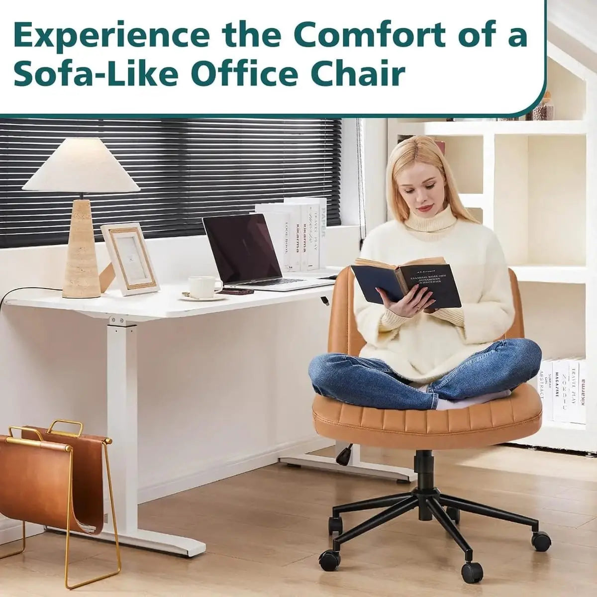 Brown ergonomic office task chair by Platinum-Level Office Chairs with height adjustable swivel for all-day comfort.