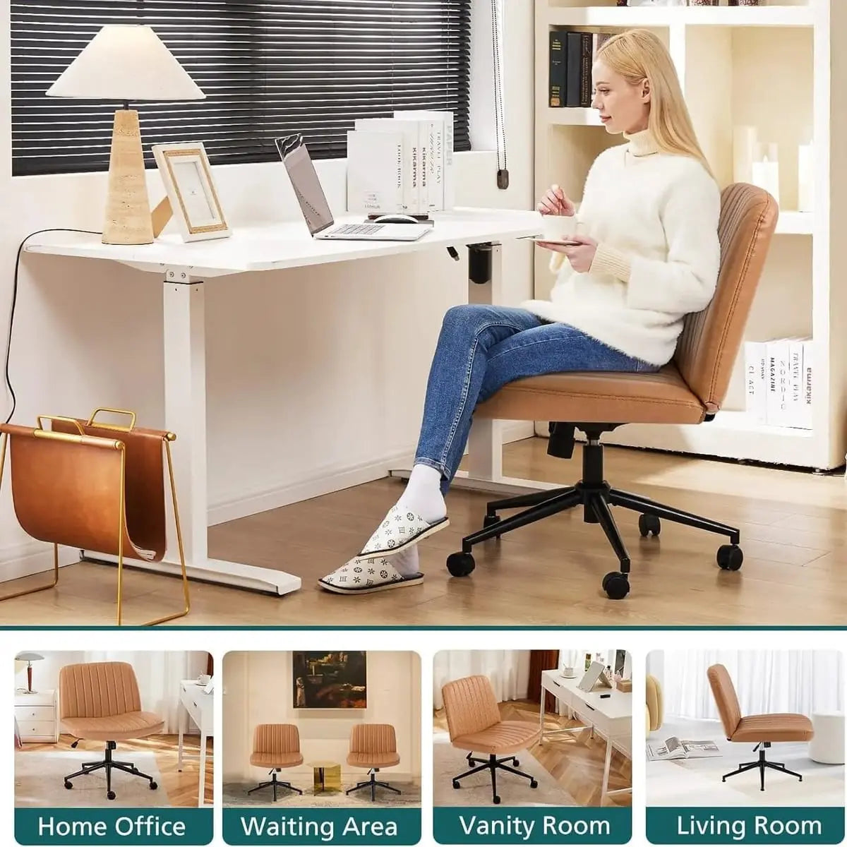 Brown ergonomic office task chair by Platinum-Level Office Chairs with height adjustment and swivel for all-day comfort.