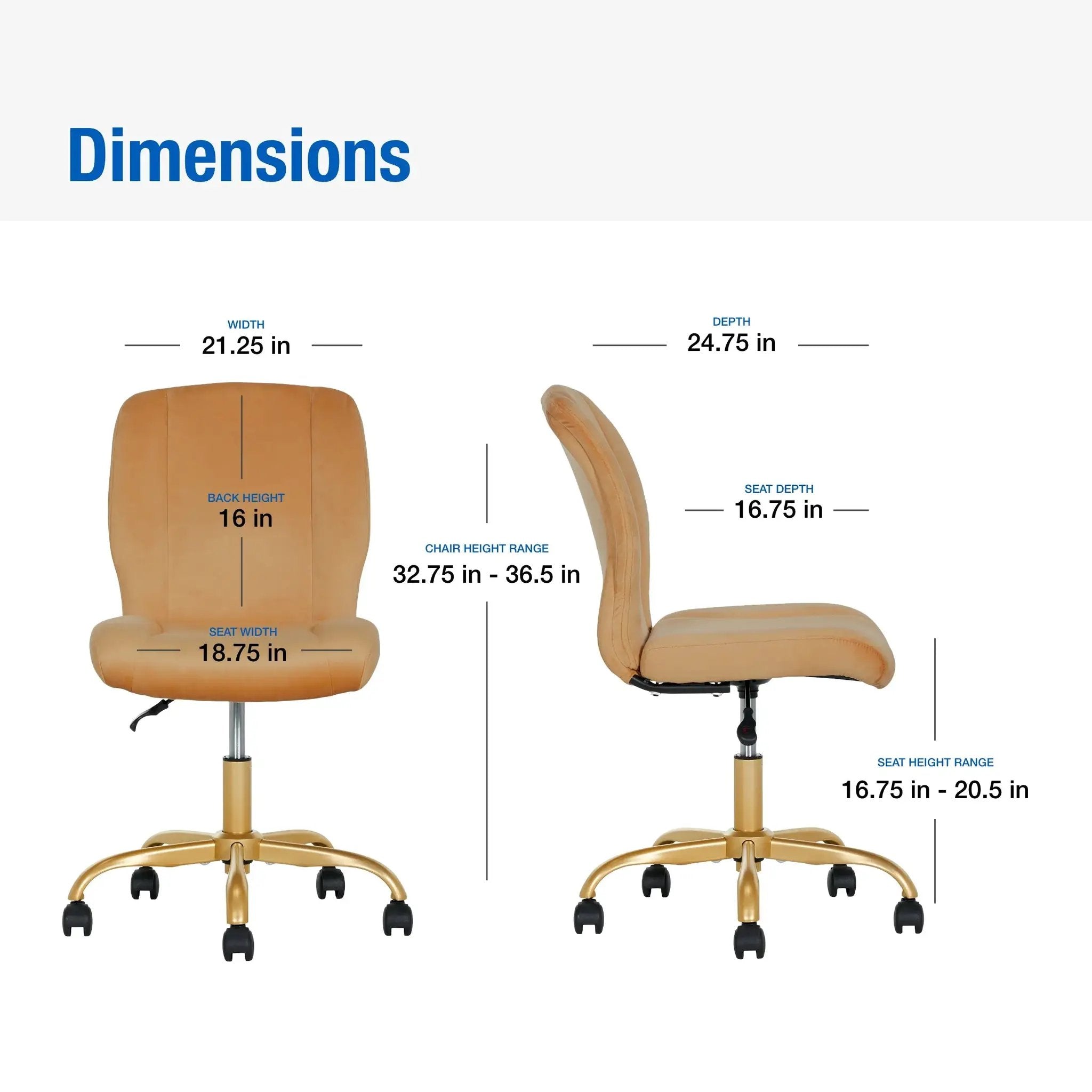 Luxurious plush velvet task chair by Platinum-Level Office Chairs with ergonomic design and adjustable gold base for stylish home office.
