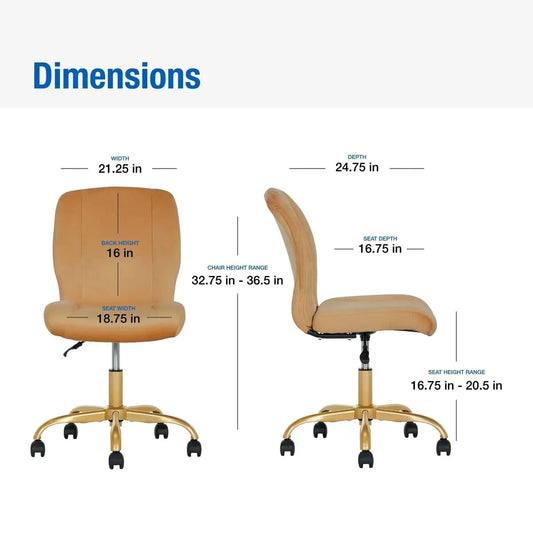 Luxurious Plush Velvet Office Chair with Ergonomic Design and Adjustable Gold Base for Stylish Home Workspace Platinum-Level Office Chairs