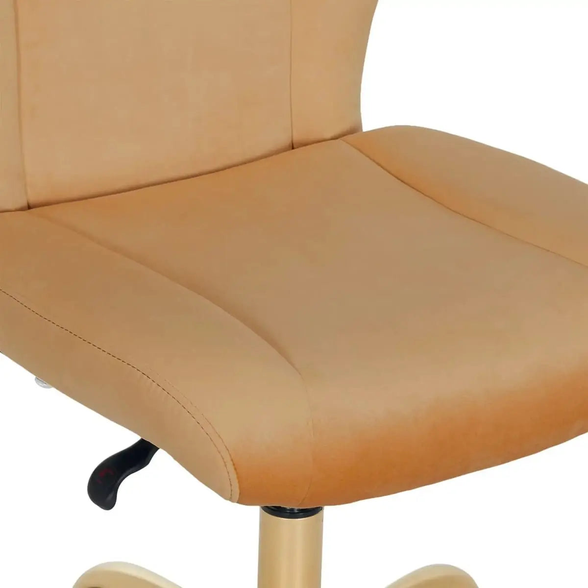 Luxurious plush velvet task chair by Platinum-Level Office Chairs with ergonomic design and adjustable gold base for home workspace.