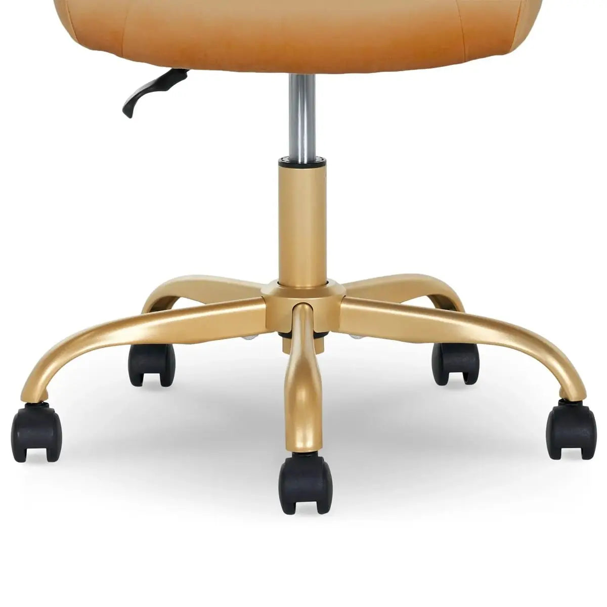 Luxurious plush velvet task chair by Platinum-Level Office Chairs with ergonomic design and adjustable gold base for home workspace.