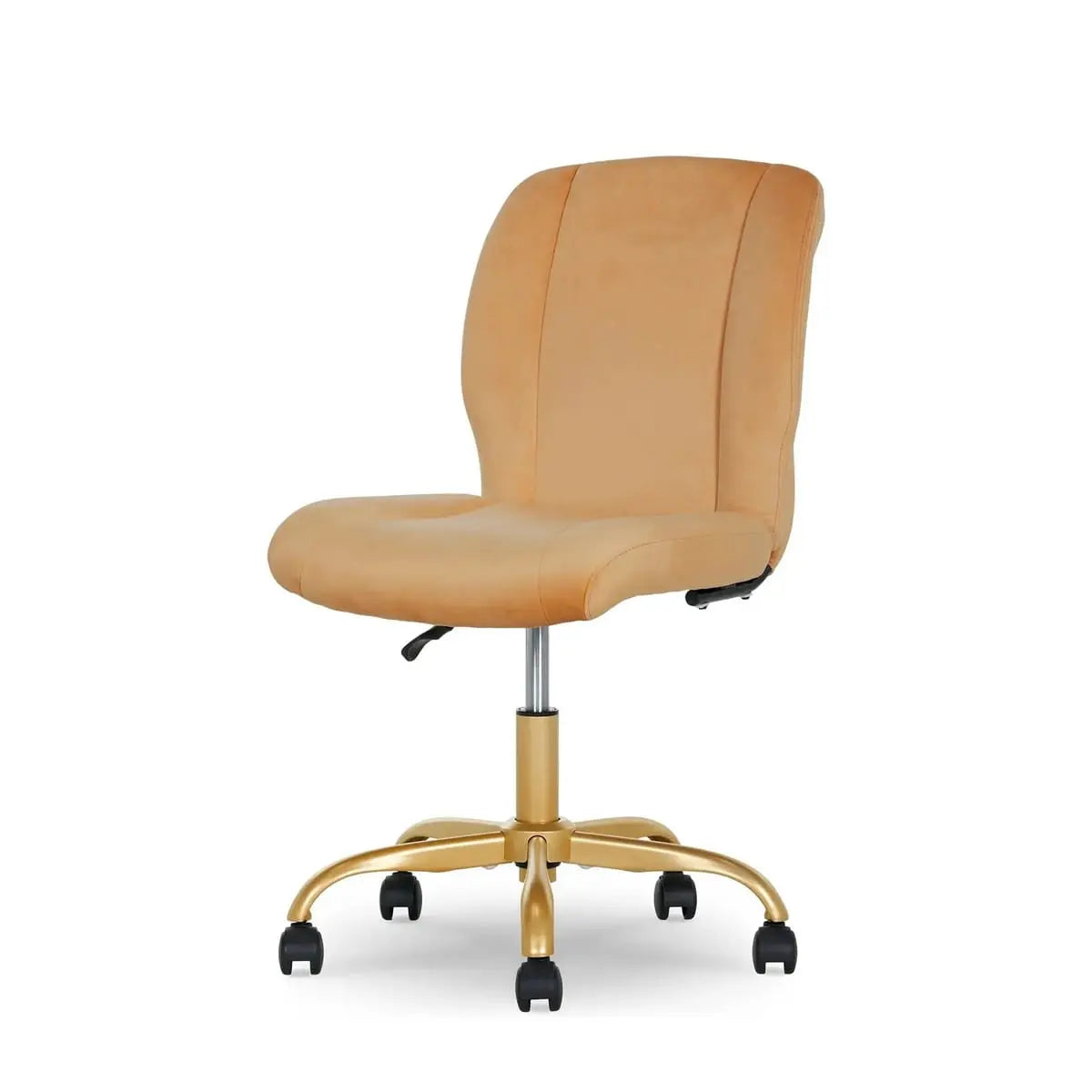 Luxurious plush velvet task chair with ergonomic design and adjustable gold base, perfect for stylish home workspace.