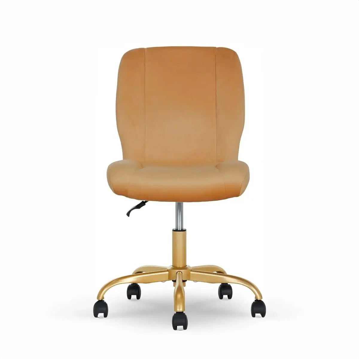 Luxurious plush velvet task chair by Platinum-Level Office Chairs with ergonomic design and adjustable gold base for home workspace