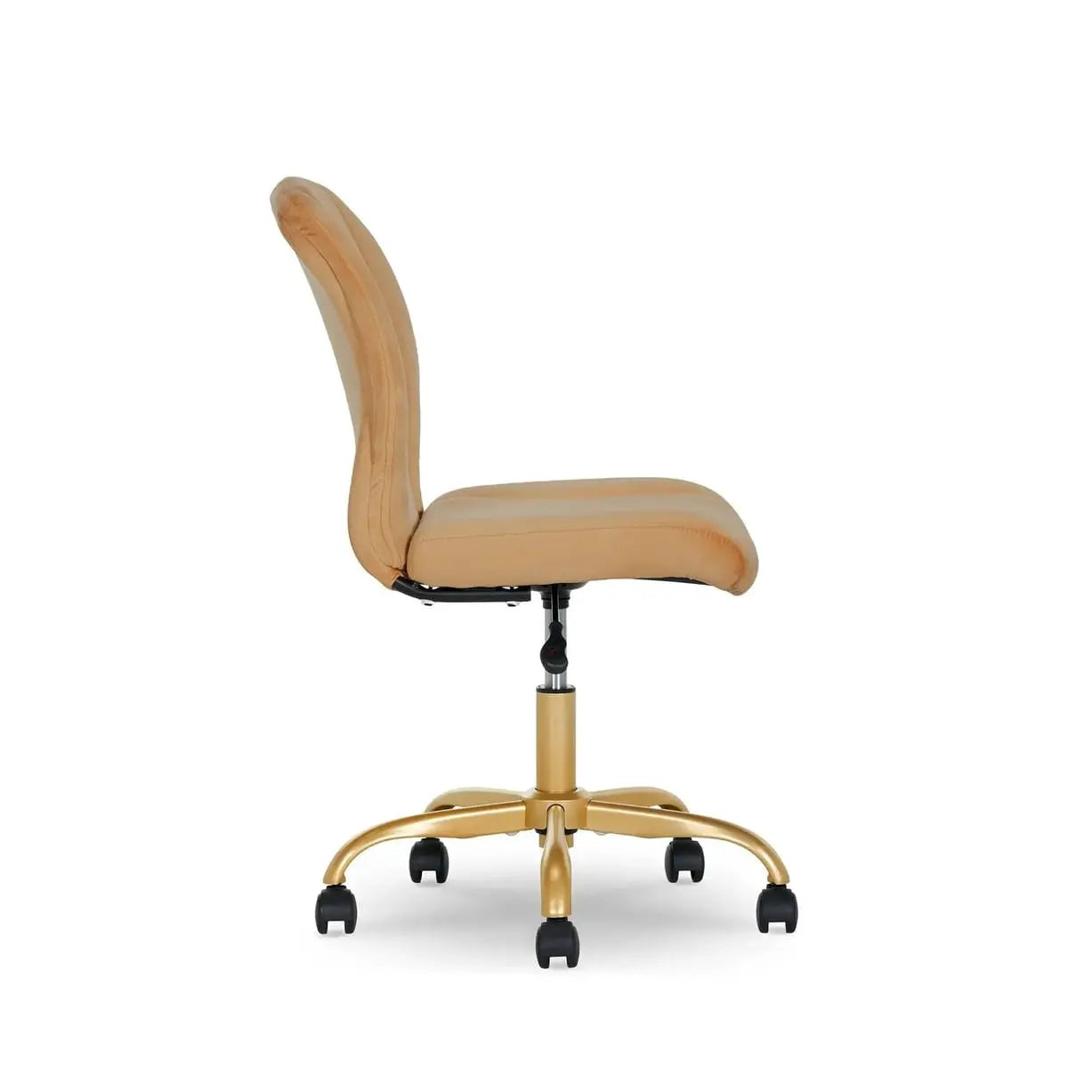 Luxurious plush velvet office chair with ergonomic design and adjustable gold base, ideal for stylish home workspace.