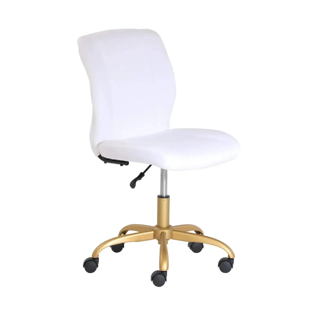 Luxurious plush velvet task chair with ergonomic design and adjustable gold base, ideal for stylish home workspace.