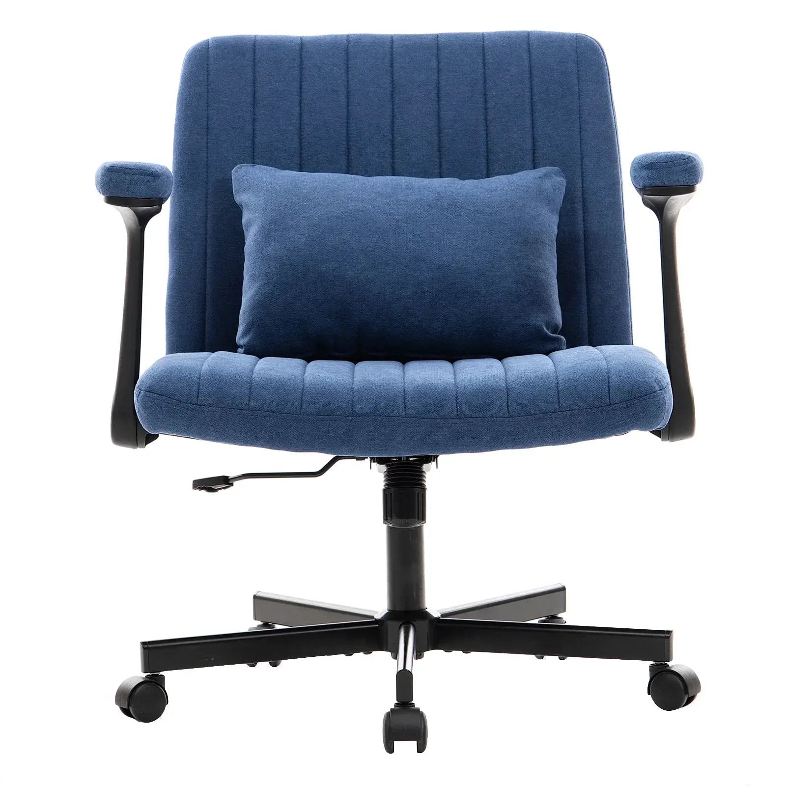 Blue Velvet Office Chair With Armrests And Memory Foam by Platinum-Level Office Chairs