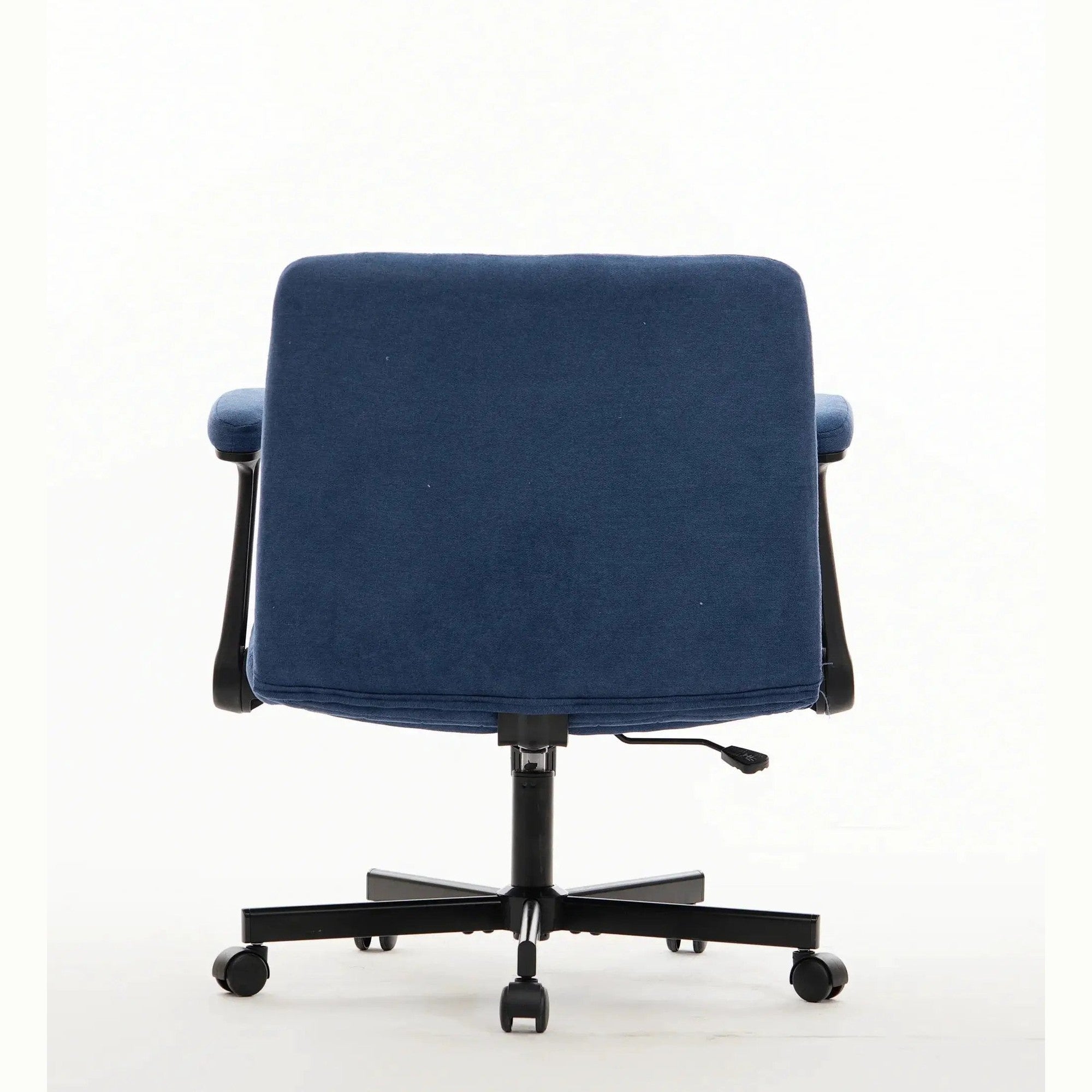 Blue velvet office chair with armrests and memory foam from Platinum-Level Office Chairs, ideal for home office comfort.