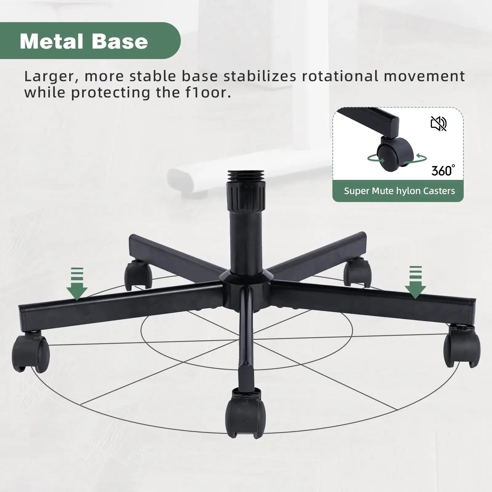Green velvet armless office chair with criss-cross design, wheels, and ergonomic support by Platinum-Level Office Chairs.