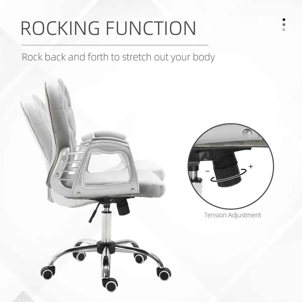 Elegant Gray Velvet Swivel Office Chair - Adjustable Height & Padded Comfort for Home - Platinum-Level Office Chairs