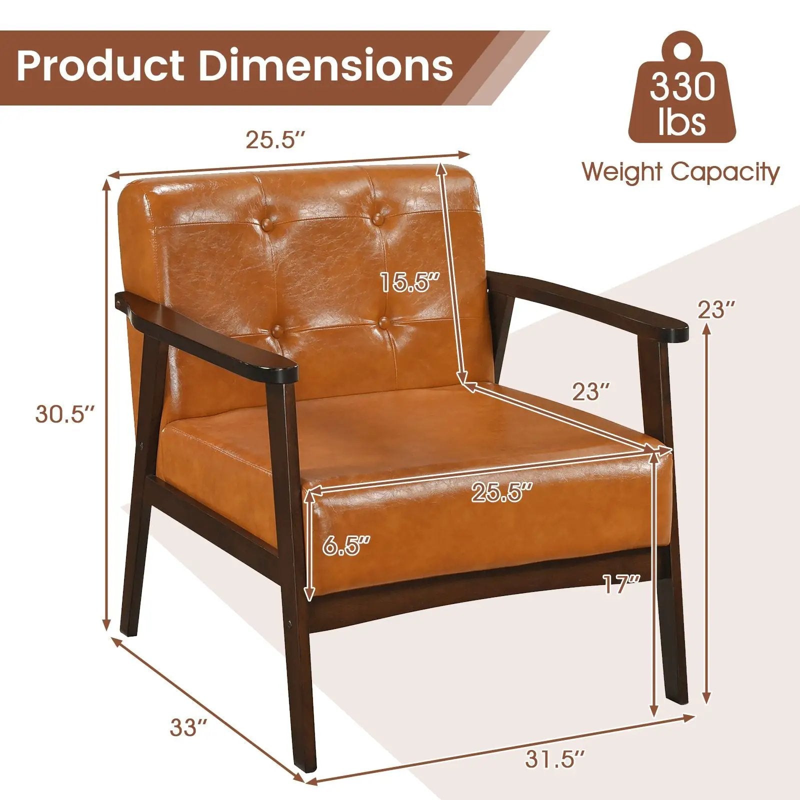 Walnut oversized ergonomic accent chair from Platinum-Level Office Chairs with soft armrests, ideal for living room seating.