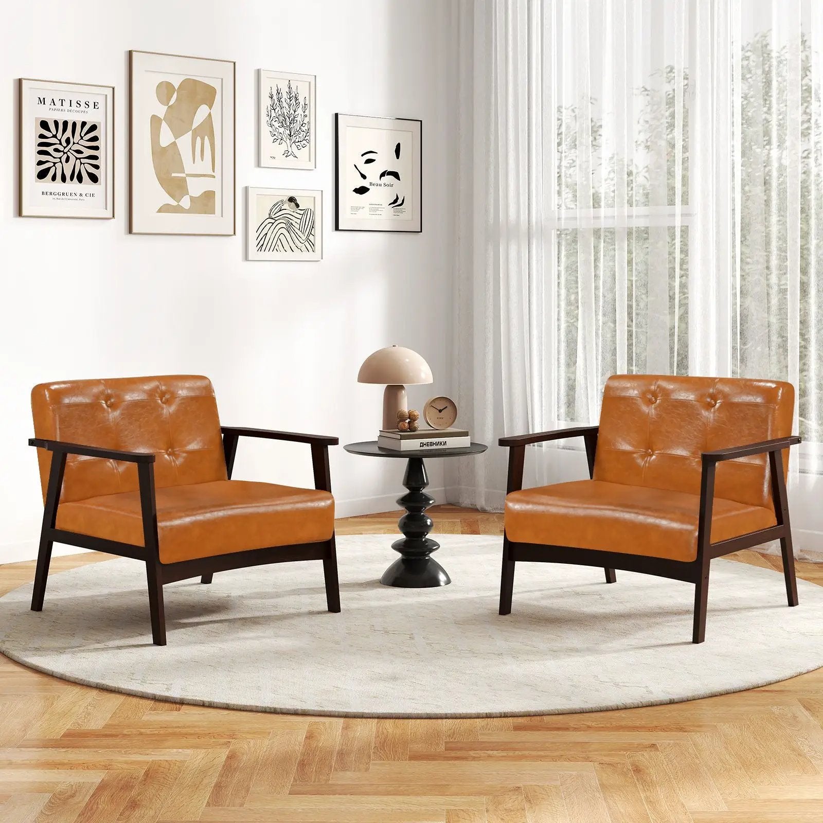 Walnut oversized ergonomic accent chair with soft armrests, ideal for living rooms, by Platinum-Level Office Chairs.
