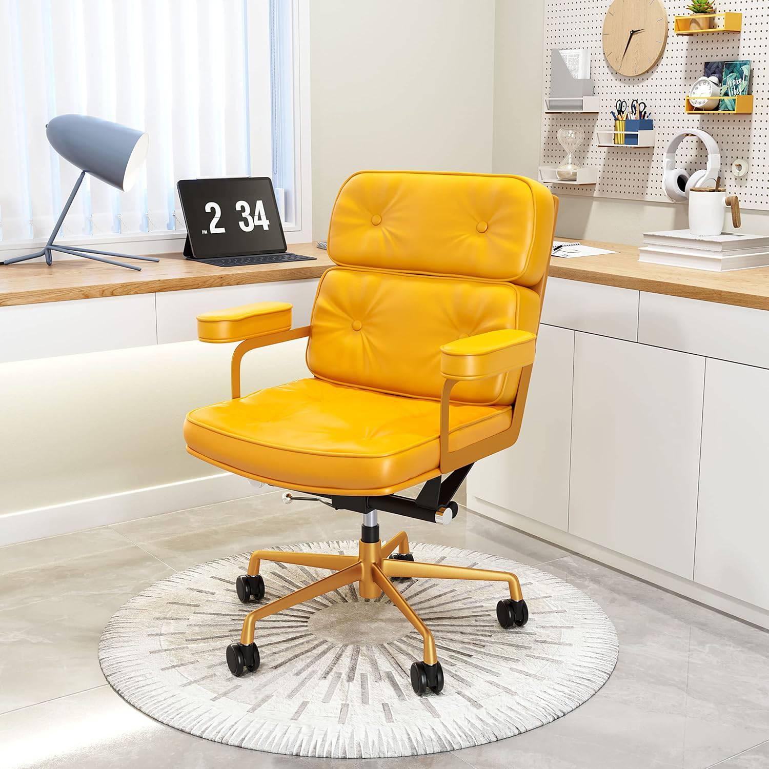 Mid Century Modern Yellow Smiths Office Chair - Platinum-Level Office Chairs
