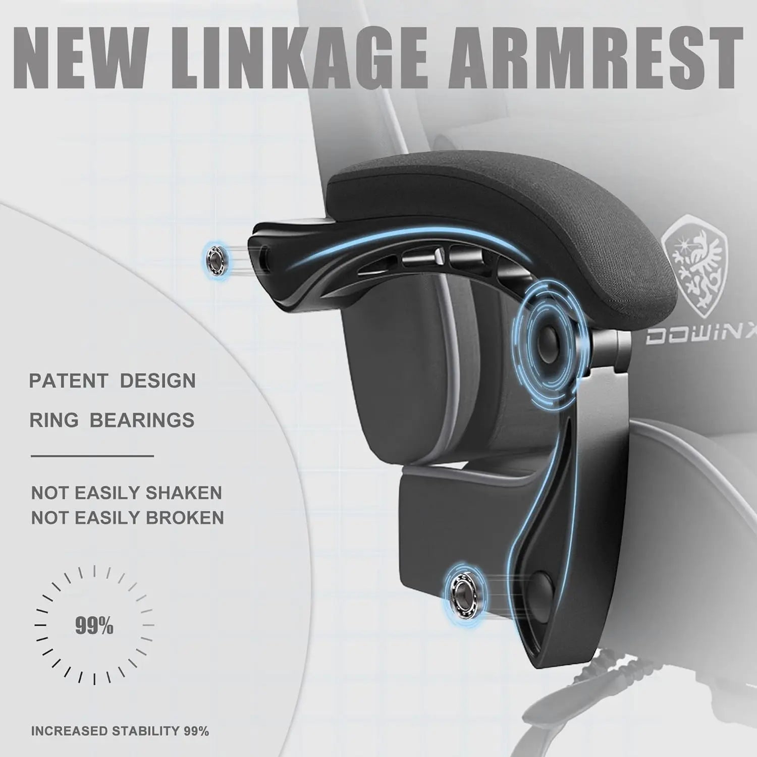 Dowinx Gaming Chair Fabric with Pocket Spring Cushion and Footrest - Platinum-Level Office Chairs