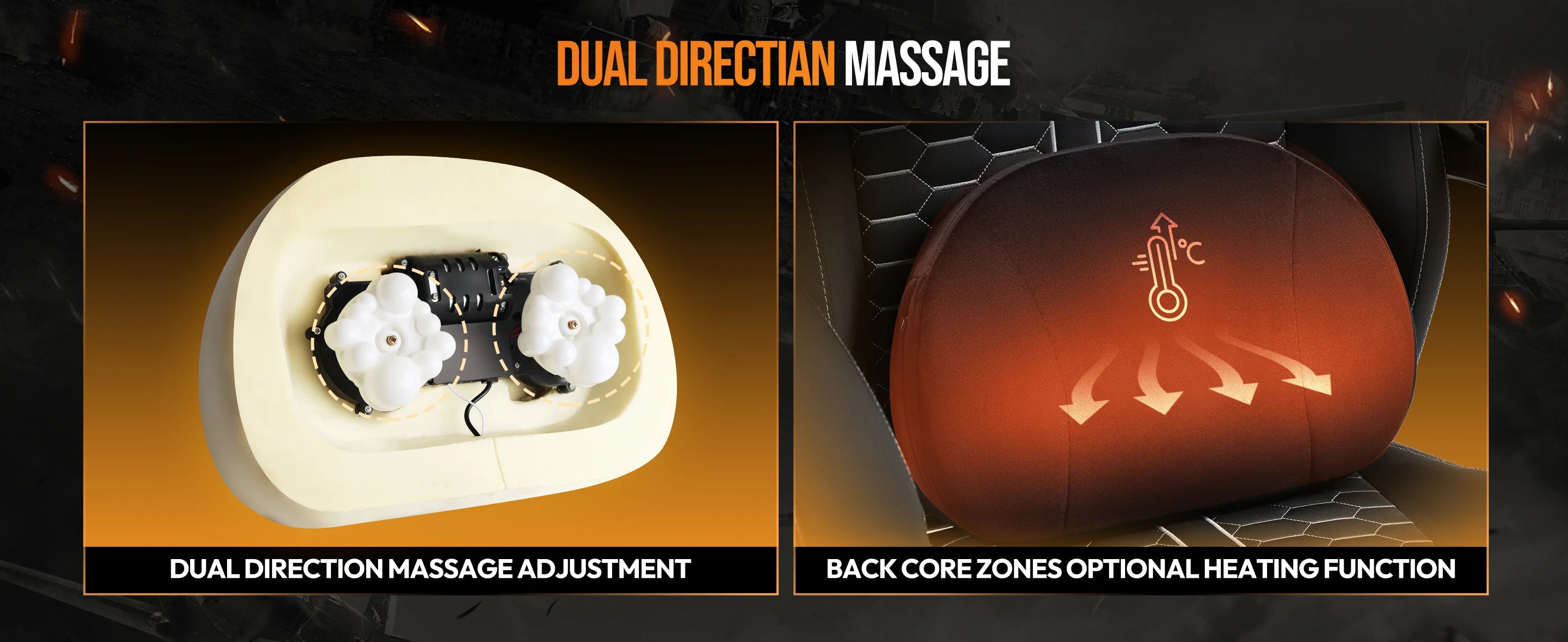 Dowinx Gaming Chair with Heated Massage Lumbar Support and Footrest - Platinum-Level Office Chairs