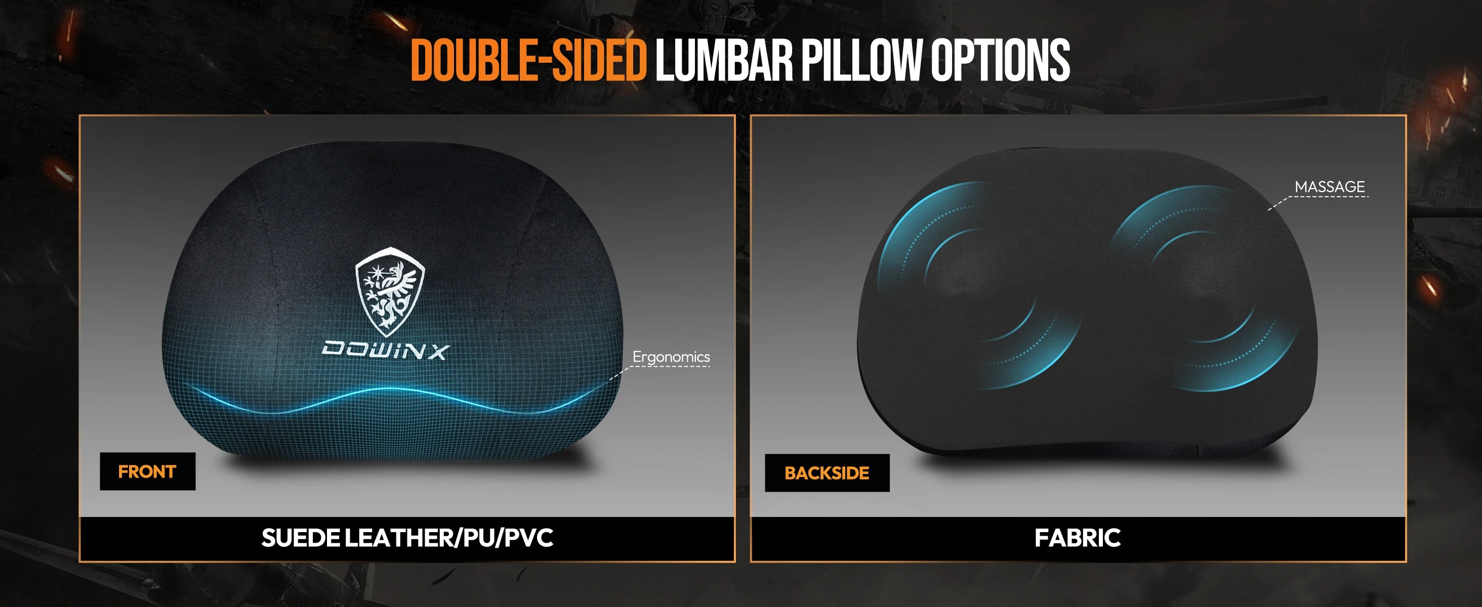 Dowinx Gaming Chair with Heated Massage Lumbar Support and Footrest - Platinum-Level Office Chairs