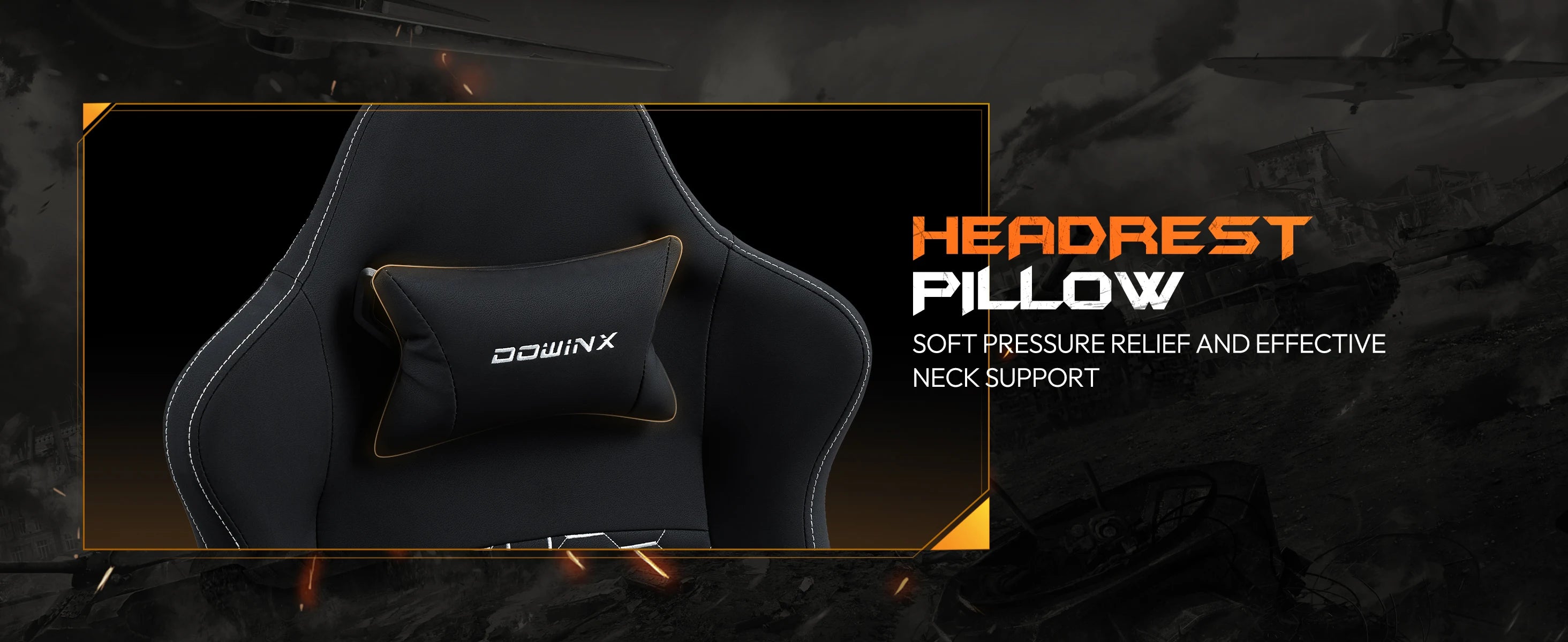 Dowinx Gaming Chair with Heated Massage Lumbar Support and Footrest - Platinum-Level Office Chairs