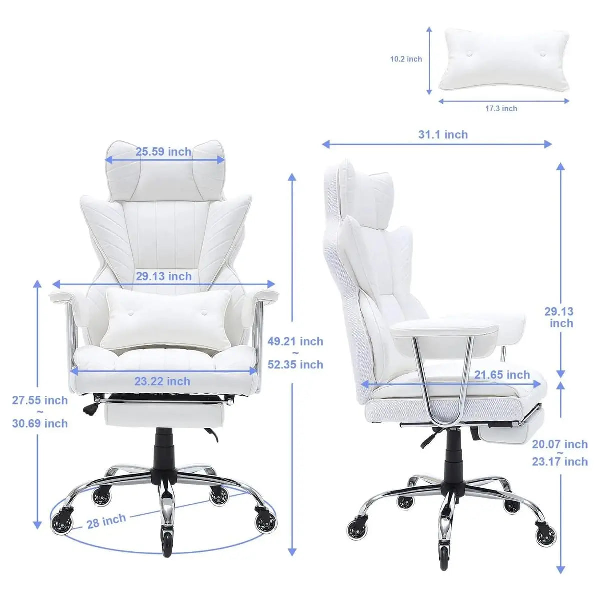 Platinum-Level Office Chair with ergonomic reclining design, adjustable footrest, and lumbar support for comfortable office seating