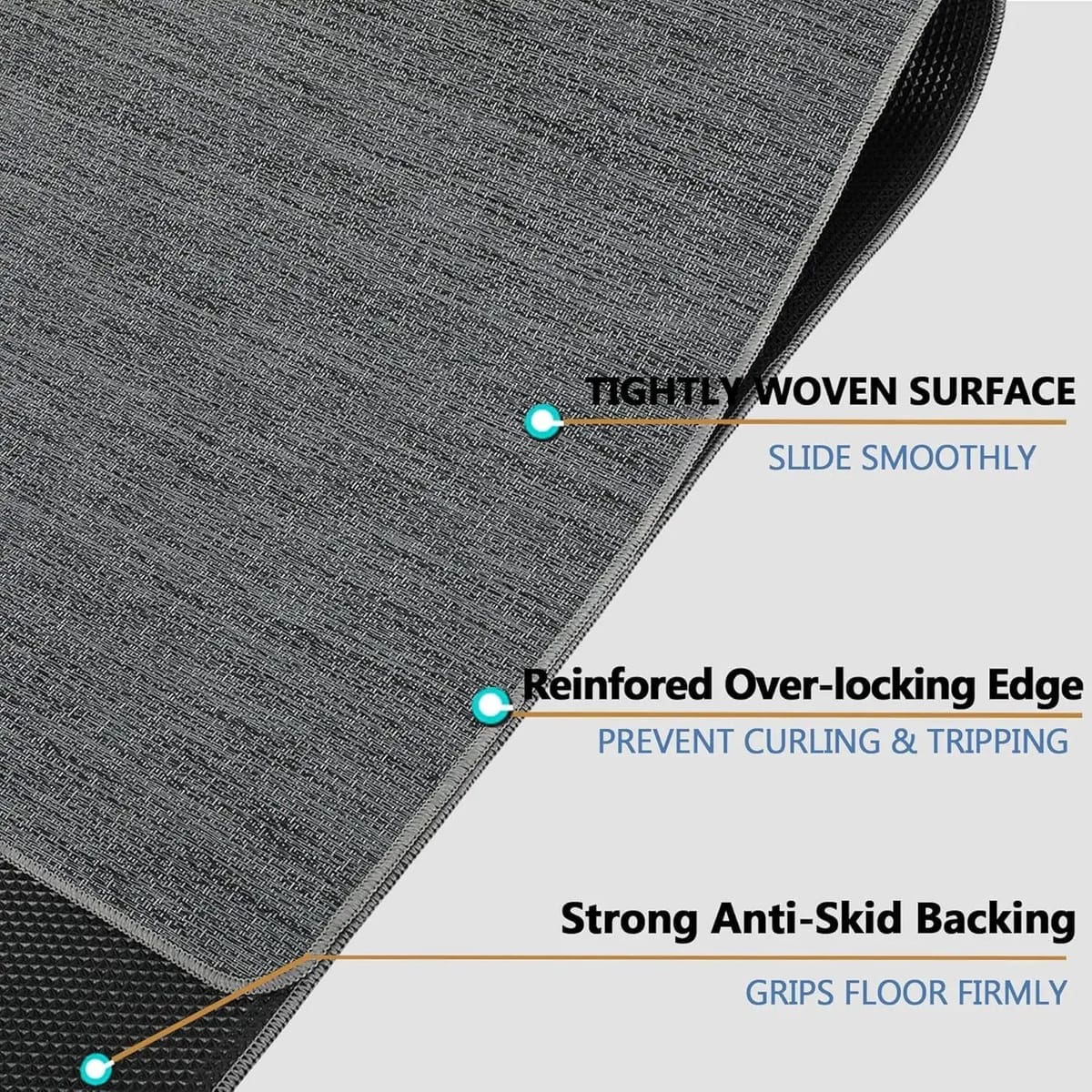 Graphite-texture chair mat for hardwood floors, 36x48 inches, heavy-duty non-slip flooring accessory by RccugmatS