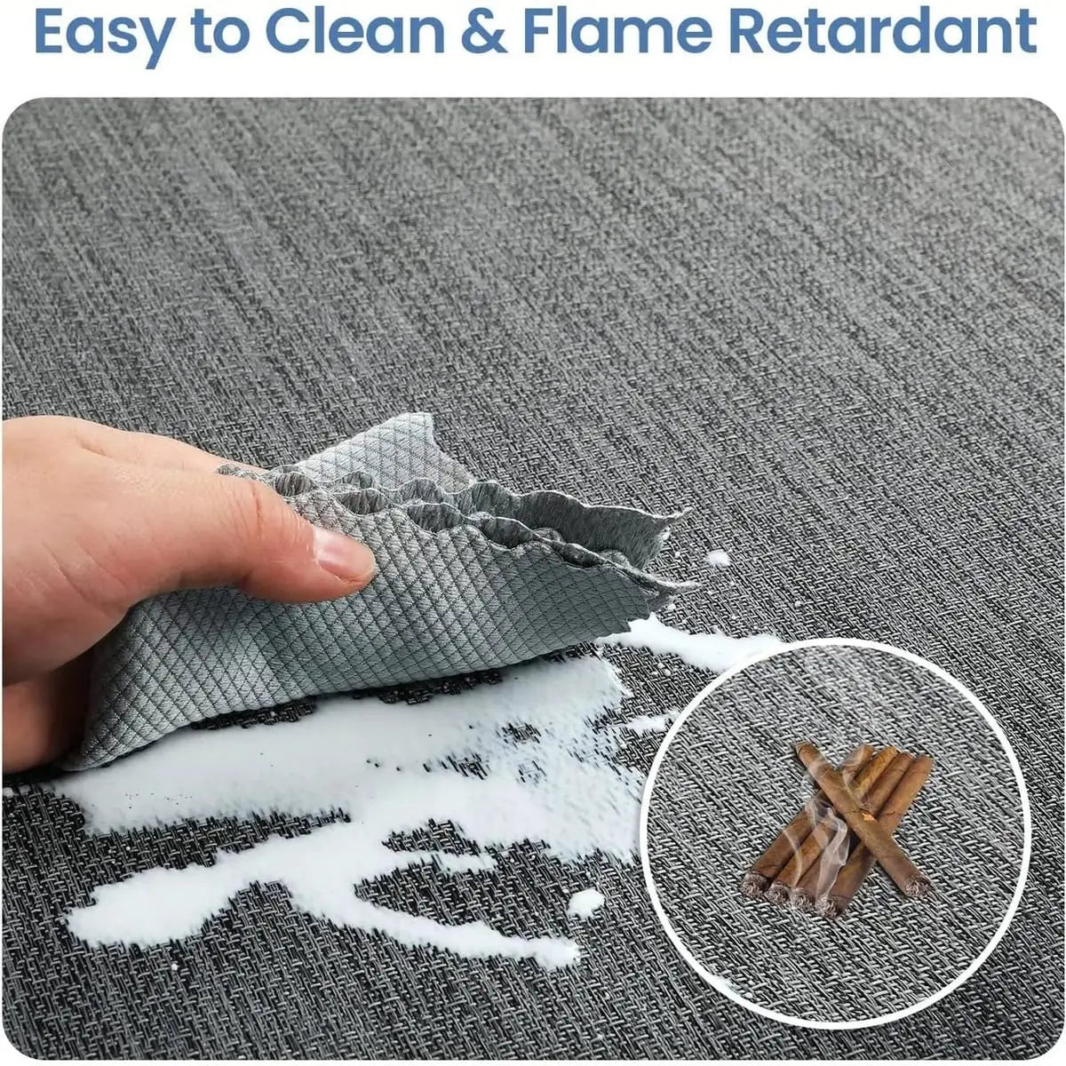 Heavy-duty RccugmatS chair mat for hardwood floors, 36x48 inches, with graphite textured surface and non-slip backing.